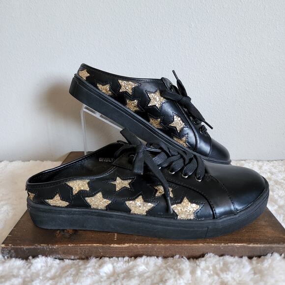 Cape Robbin Beverly2 Slip On Sneakers Black Gold Star Size 10 - Picture 2 of 10